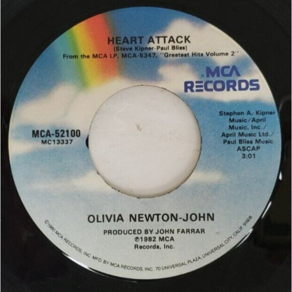 Record 45 RPM Vinyl Olivia Newton-John Heart Attack / Stranger's Touch MCA  1981 - Picture 3 of 4